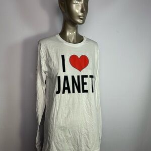 Janet Jackson I Love Janet White Long Sleeve Shirt